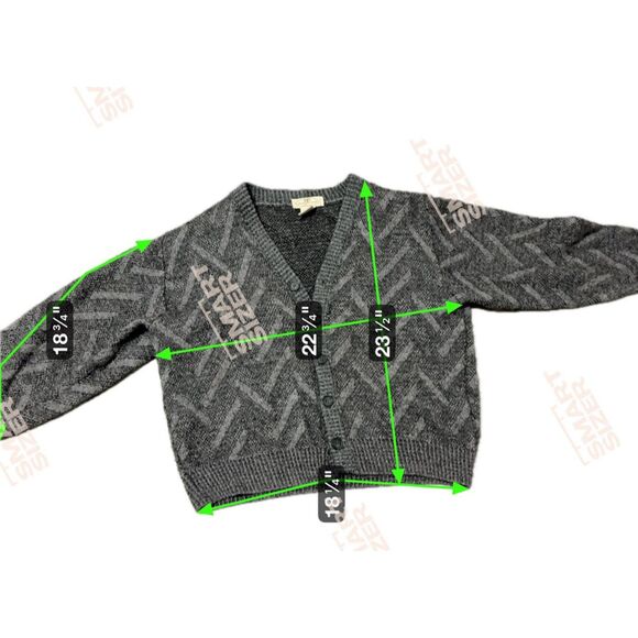 Vintage Cardigan M Kurt Cobain Style Mohair Merino Wool Italy Gray Grunge Retro - Picture 5 of 5